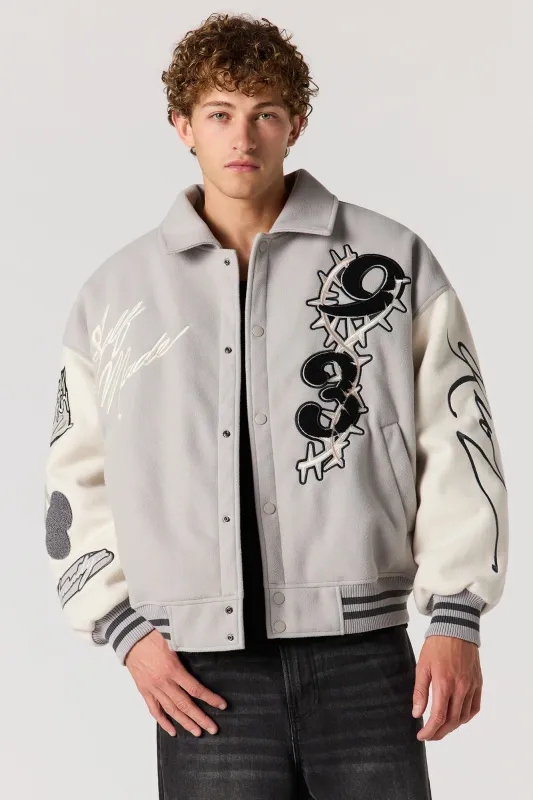 Self Made Chenille Embroidered Bomber Jacket sold by Urban Planet