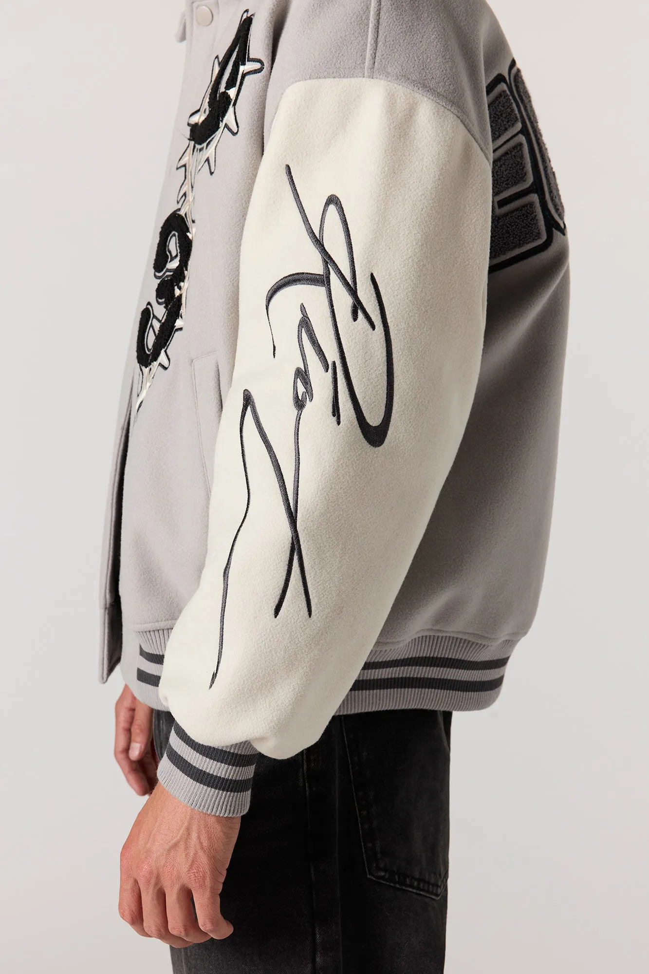 Blouson aviateur avec motif brodé Self Made en chenille sold by Urban Planet product image thumbnail 4