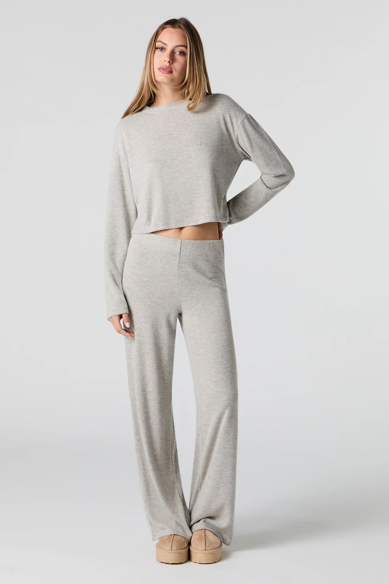 Pantalon à jambe large en tricot sold by Urban Planet product image thumbnail 5