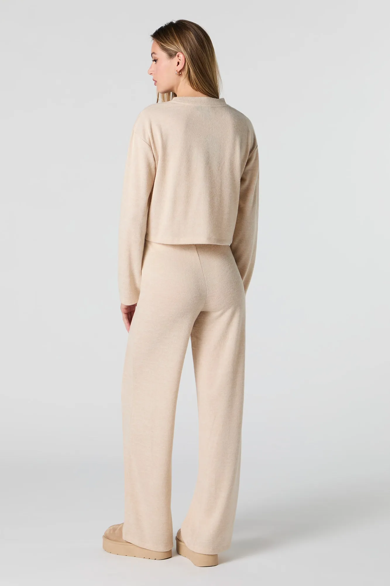 Pantalon à jambe large en tricot sold by Urban Planet product image thumbnail 4