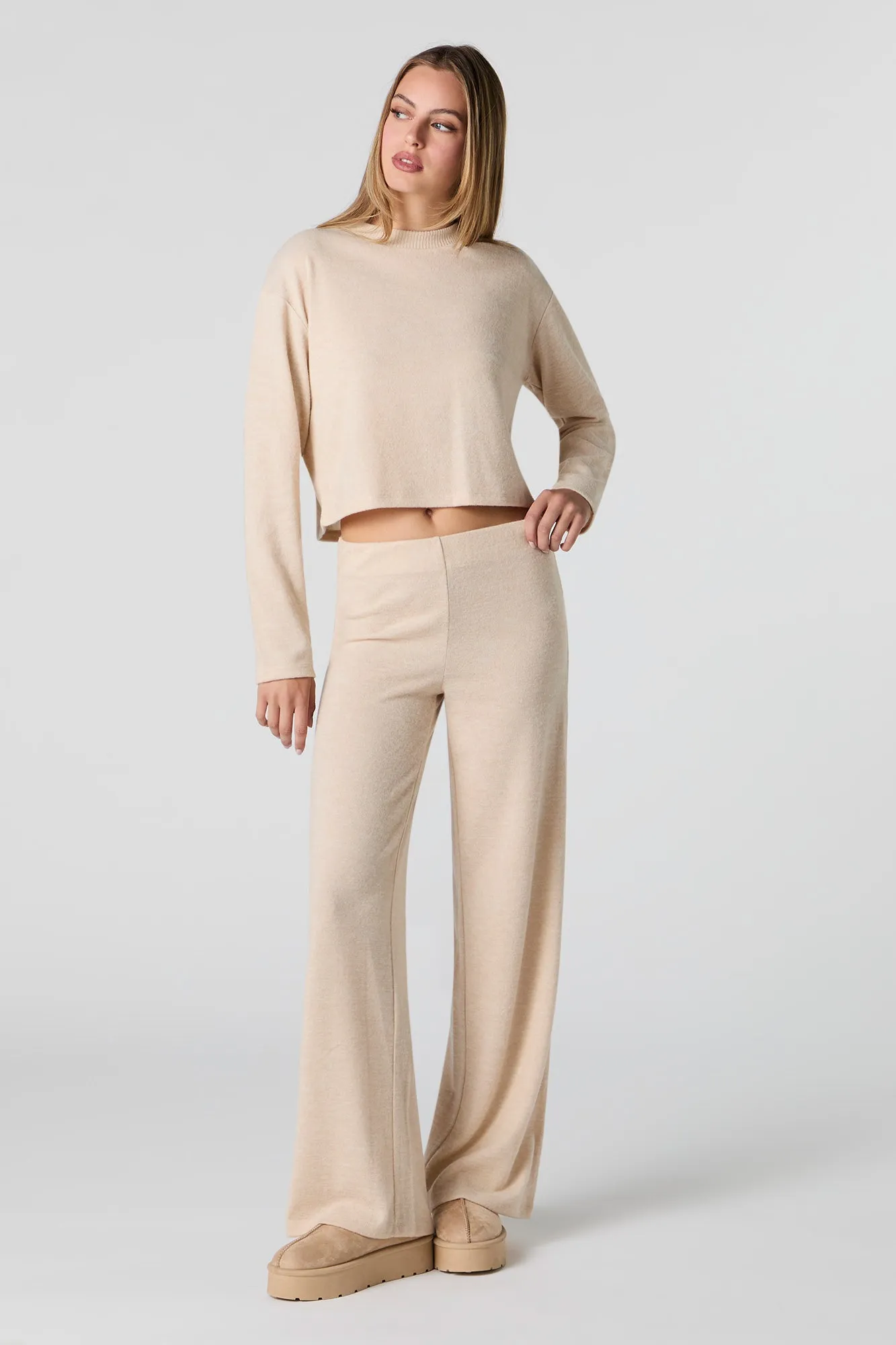 Pantalon à jambe large en tricot sold by Urban Planet product image thumbnail 2