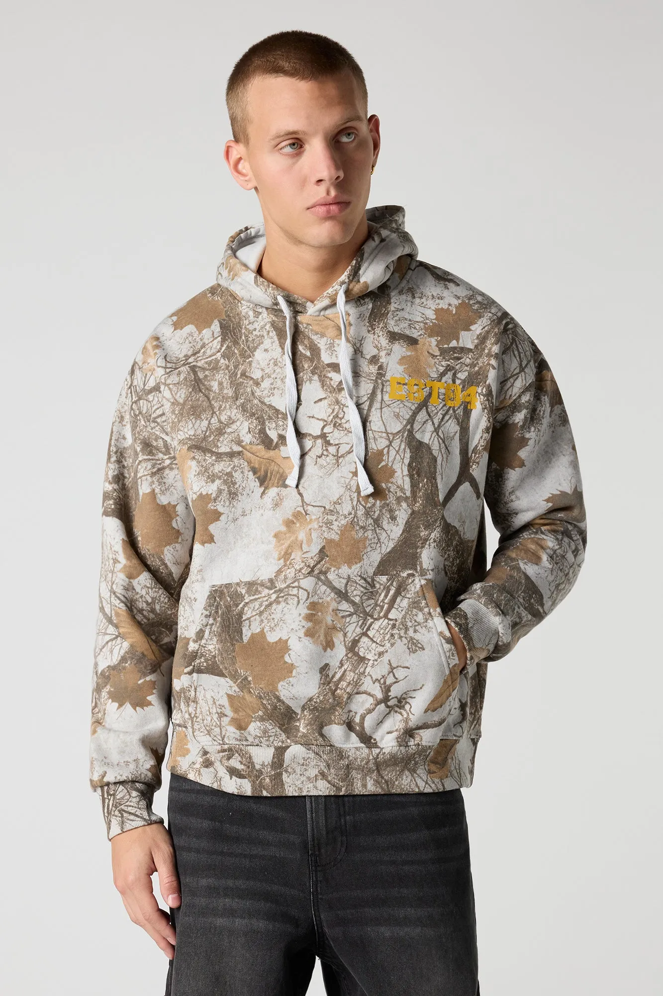 Graphic Camo Hoodie sold by Urban Planet