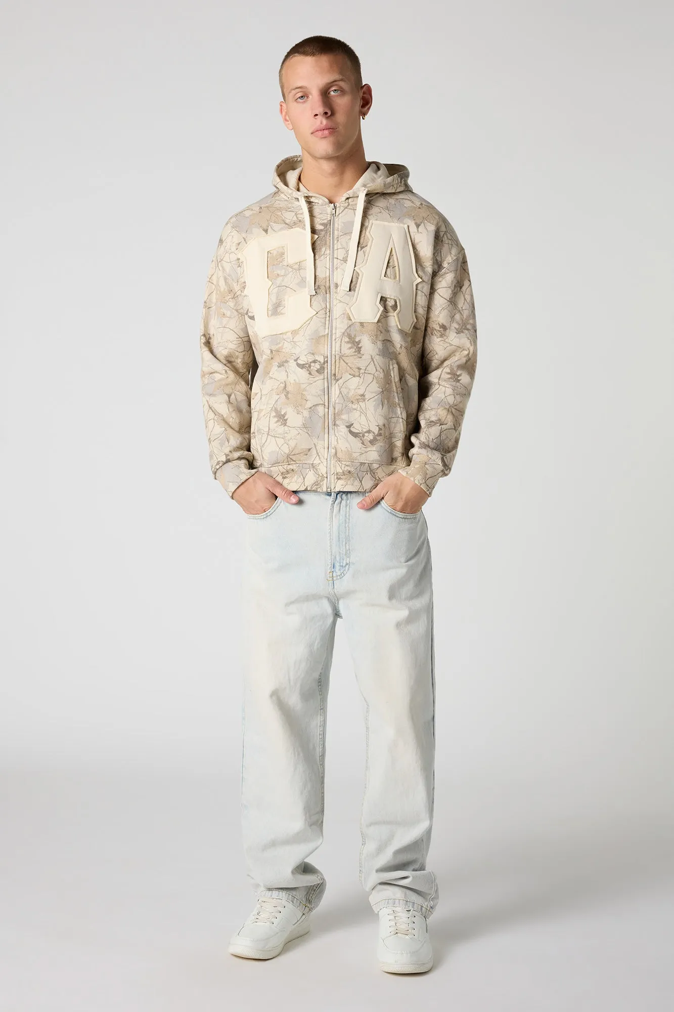 CA Patch Camo Zip-Up Hoodie sold by Urban Planet product image thumbnail 3