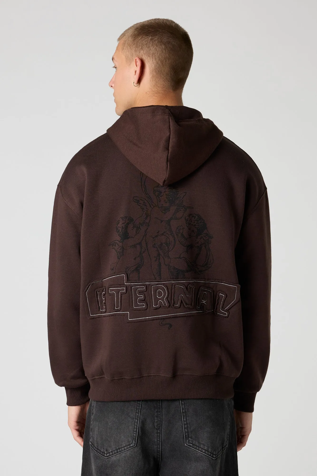 Haut à capuchon avec empiècement Eternal et fermeture à glissière sold by Urban Planet product image thumbnail 2