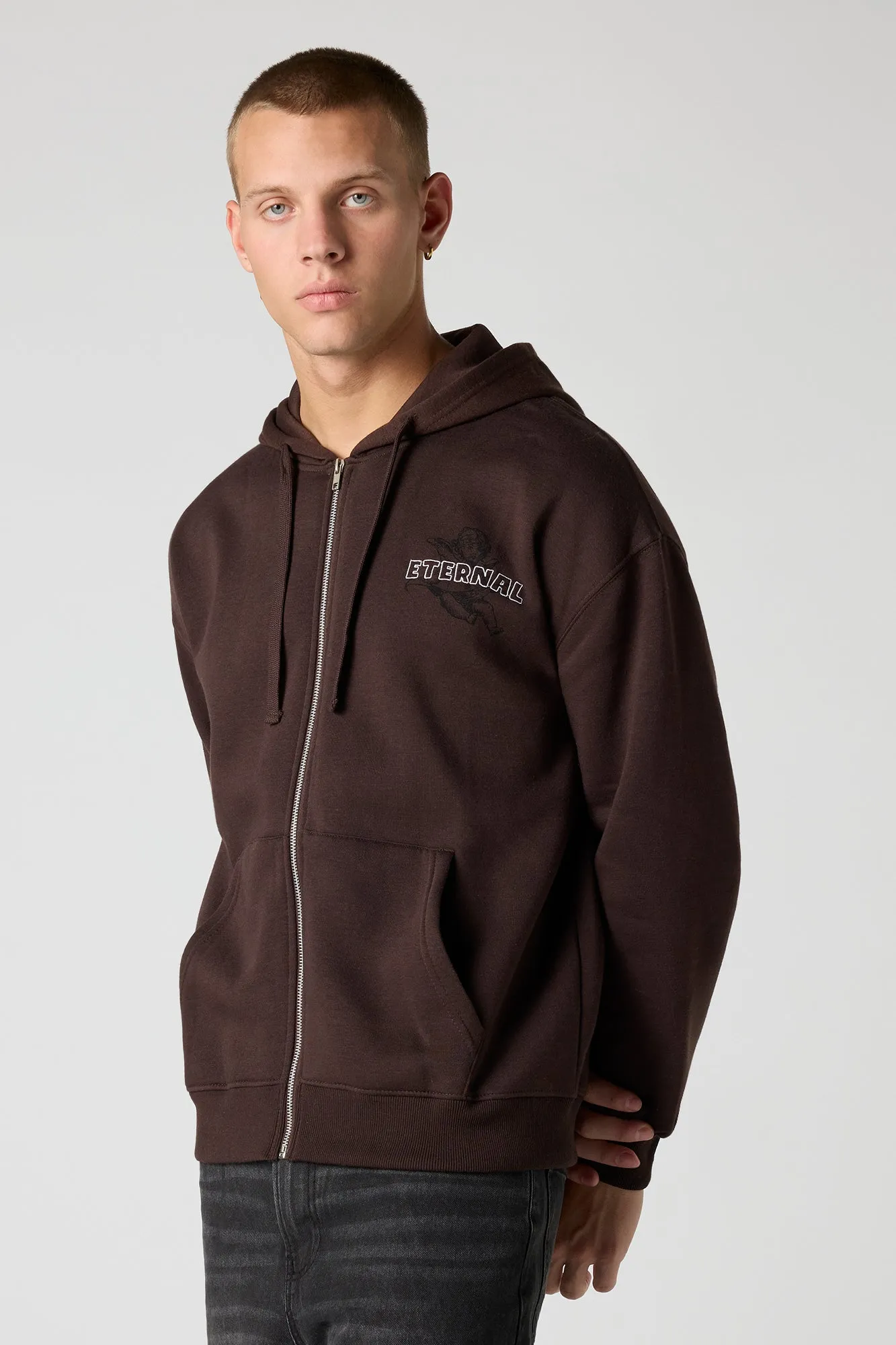 Haut à capuchon avec empiècement Eternal et fermeture à glissière sold by Urban Planet