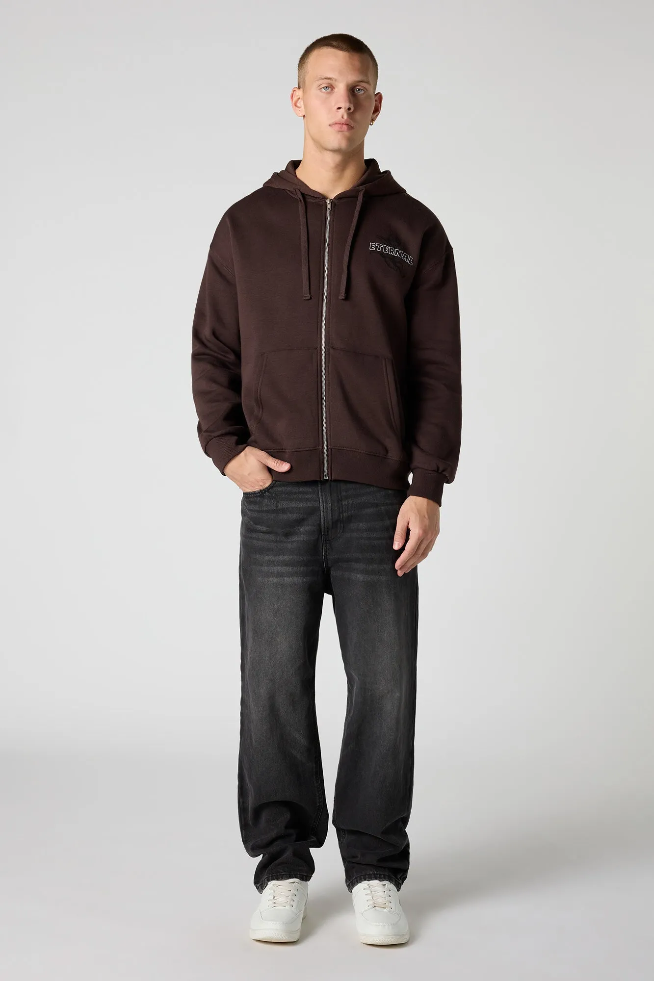 Haut à capuchon avec empiècement Eternal et fermeture à glissière sold by Urban Planet product image thumbnail 3