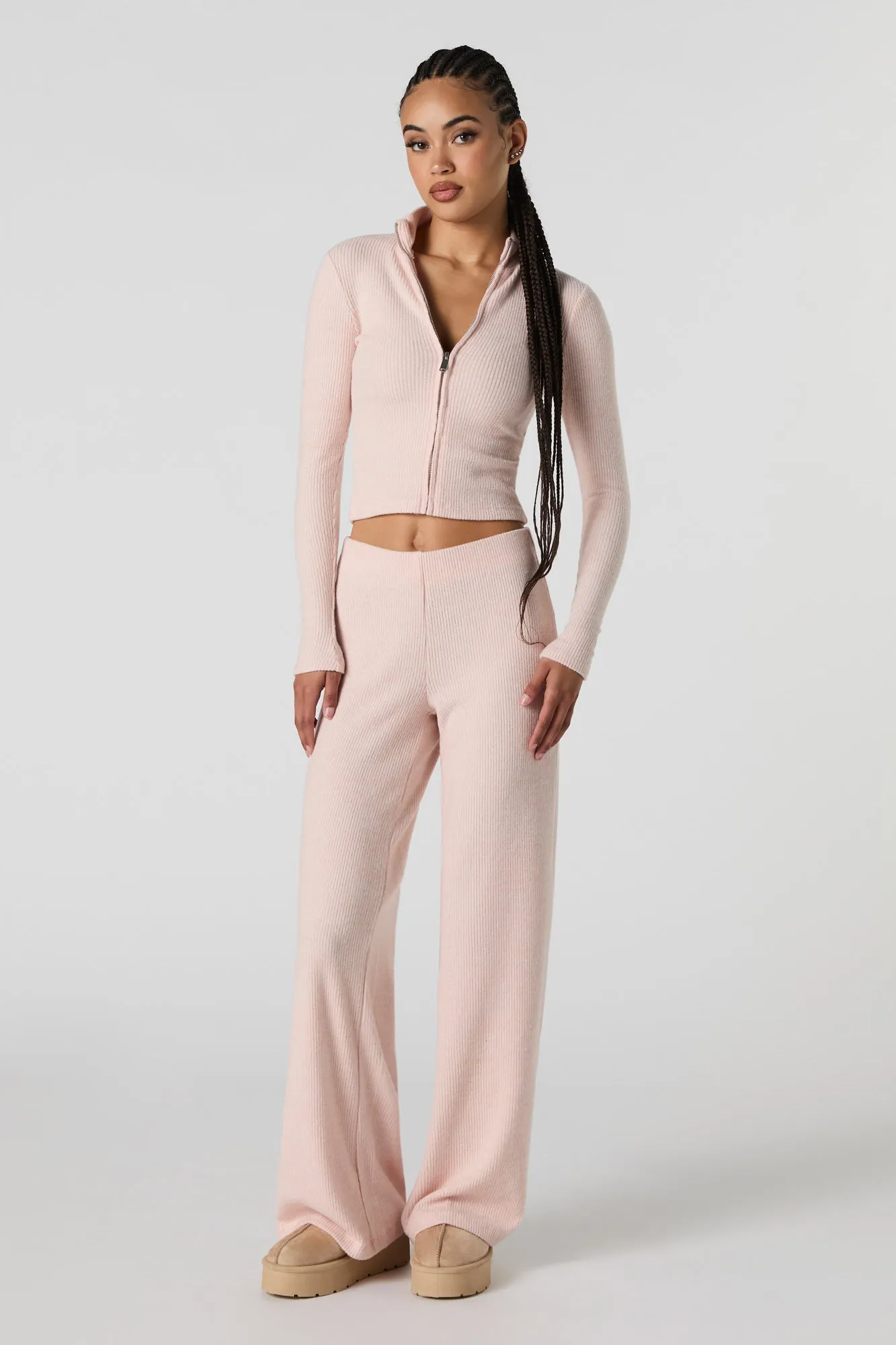 Ribbed Knit Wide Leg Pant sold by Urban Planet product image thumbnail 4