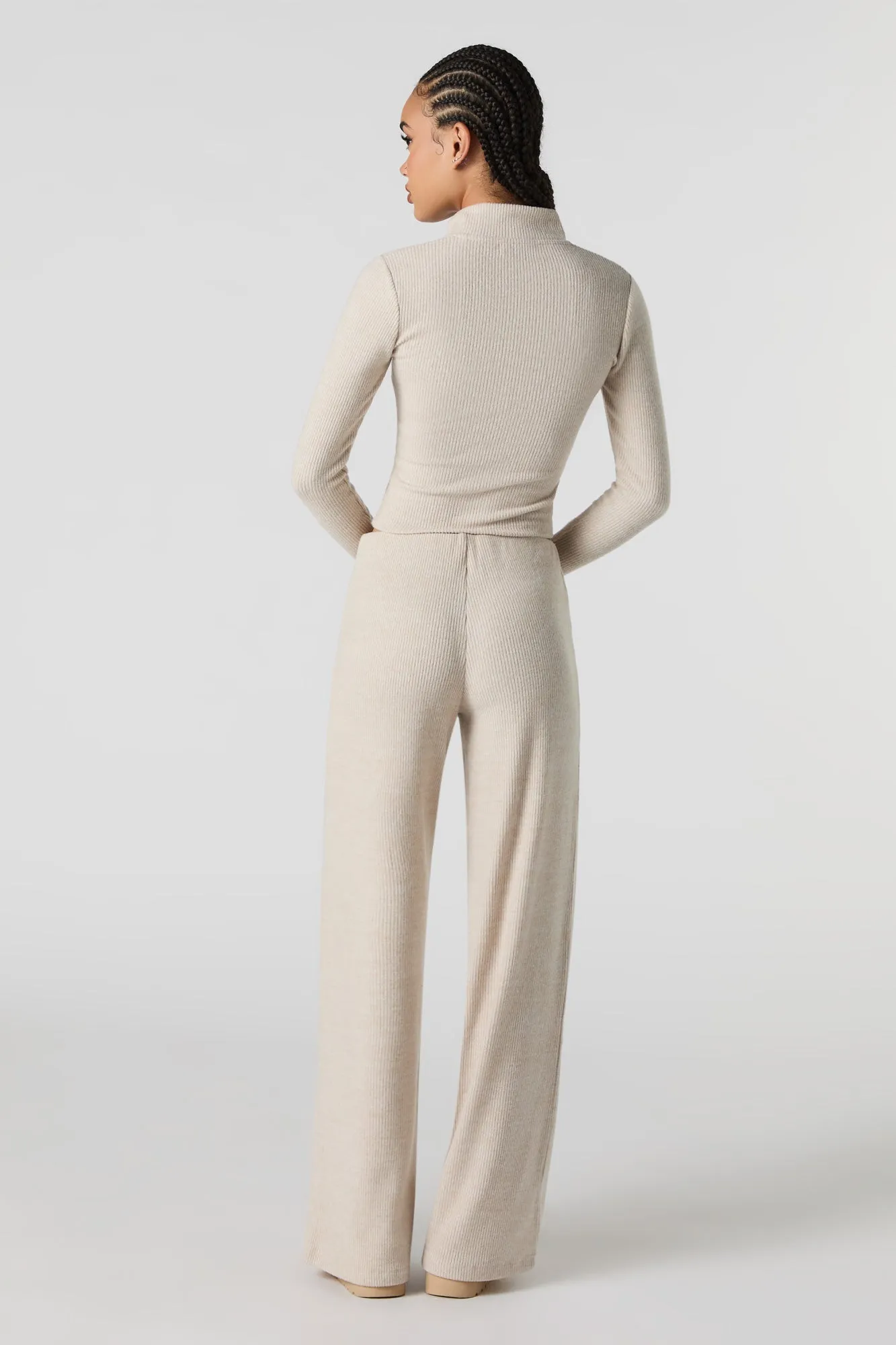Ribbed Knit Wide Leg Pant sold by Urban Planet product image thumbnail 3
