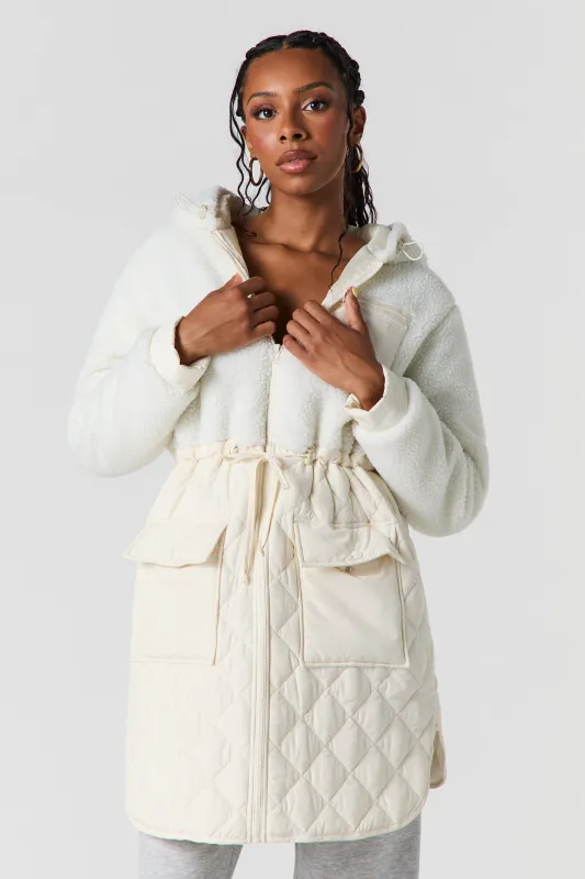 Sherpa Quilted Jacket sold by Urban Planet