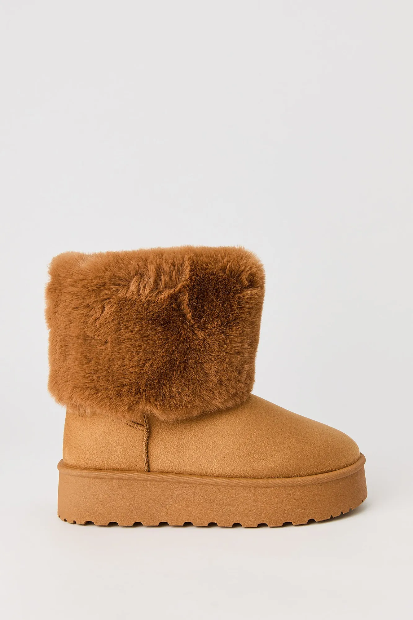 Faux Fur Lined Platform Ankle Booties sold by Urban Planet
