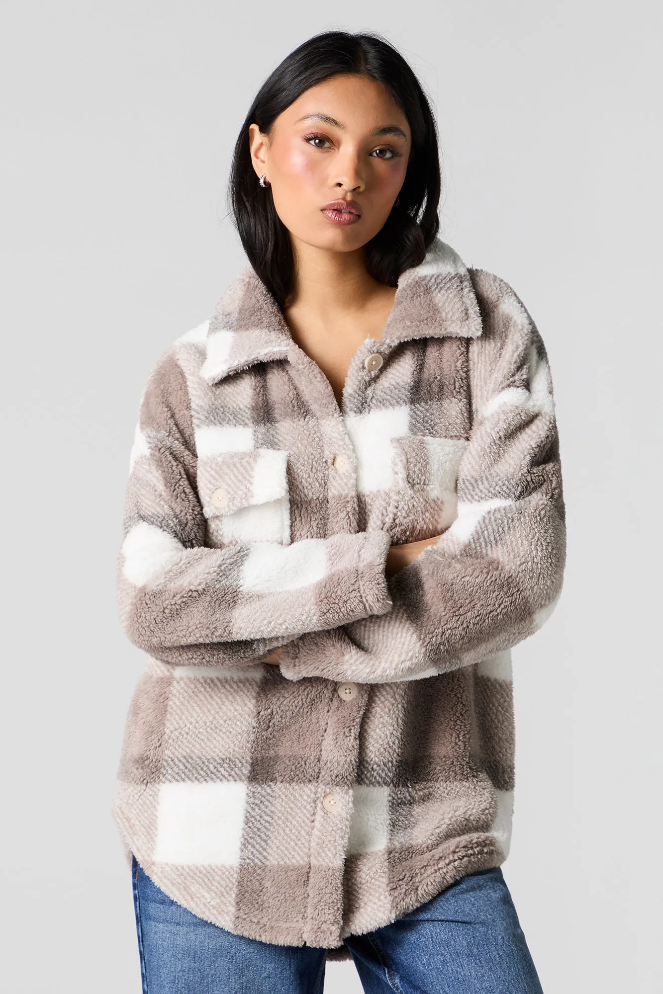 Surchemise en sherpa à carreaux sold by Urban Planet product image thumbnail 2