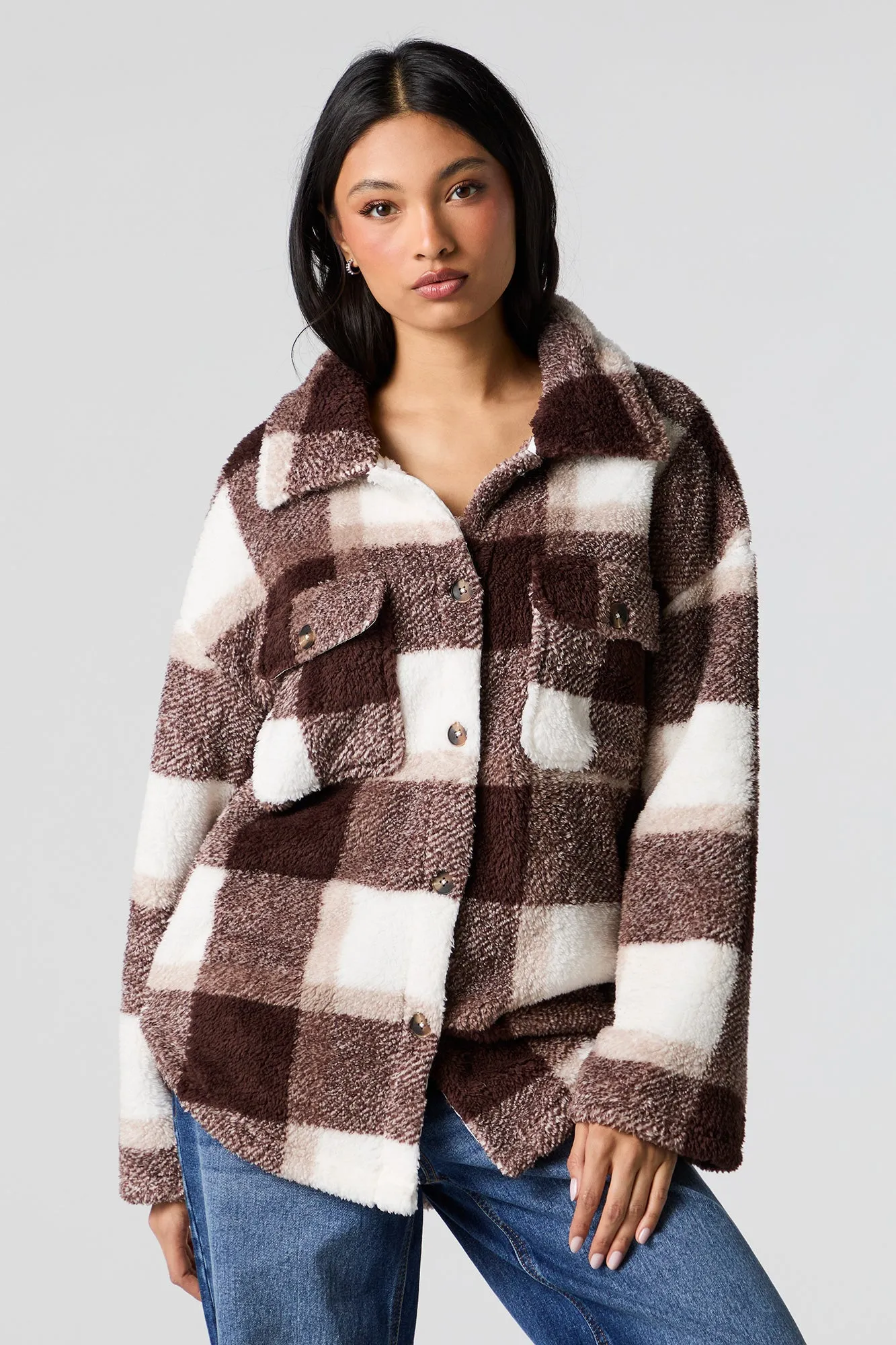 Surchemise en sherpa à carreaux sold by Urban Planet product image thumbnail 5