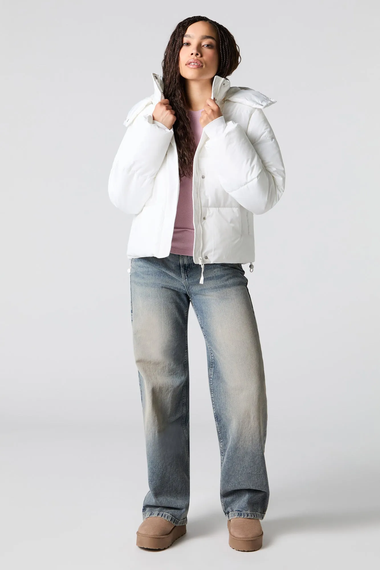 Puffer Jacket with Removable Hood sold by Urban Planet product image thumbnail 3