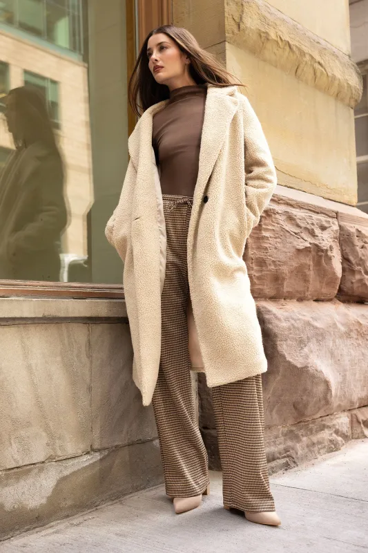 Sherpa Button-Up Midi Coat sold by Urban Planet