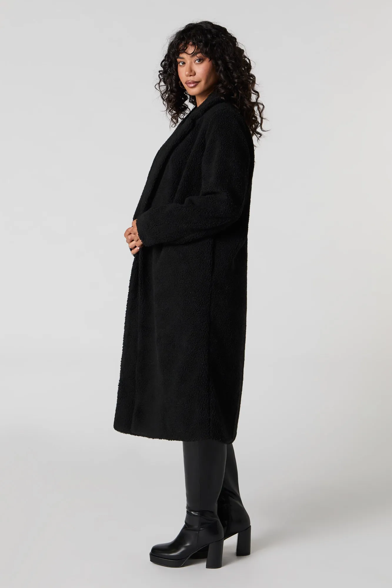 Manteau midi boutonné en Sherpa sold by Urban Planet product image thumbnail 3