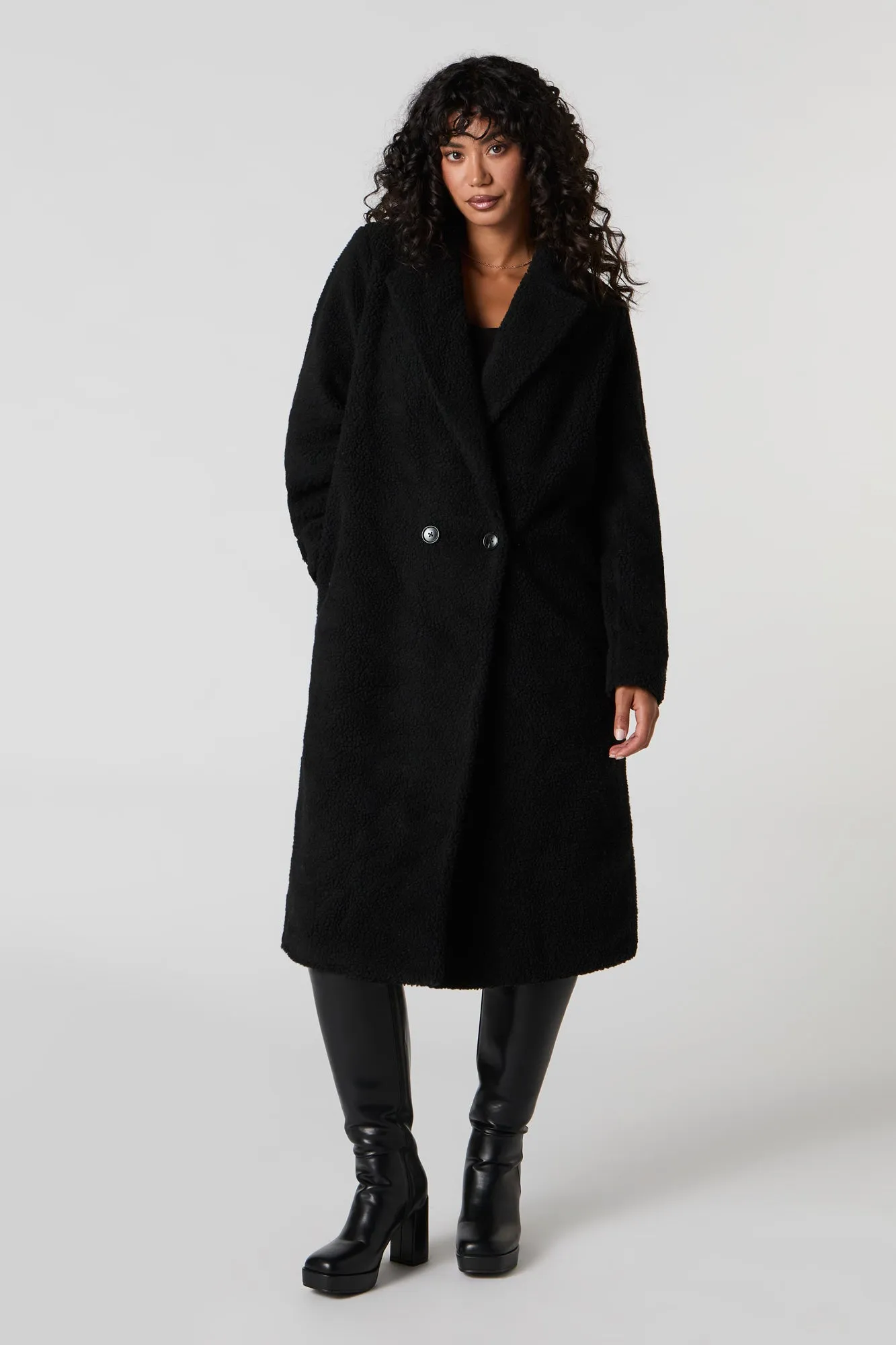 Manteau midi boutonné en Sherpa sold by Urban Planet product image thumbnail 2