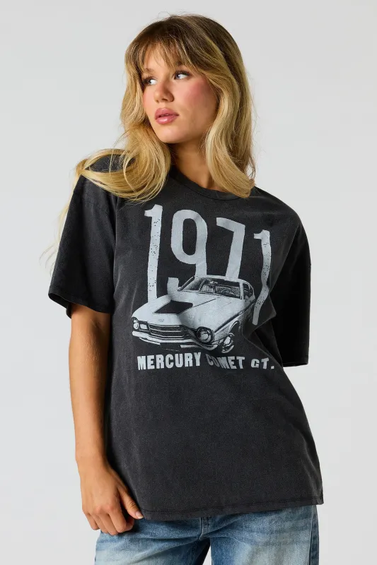 T-shirt de coupe garçonne à imprimé délavé Mercury Comet sold by Urban Planet