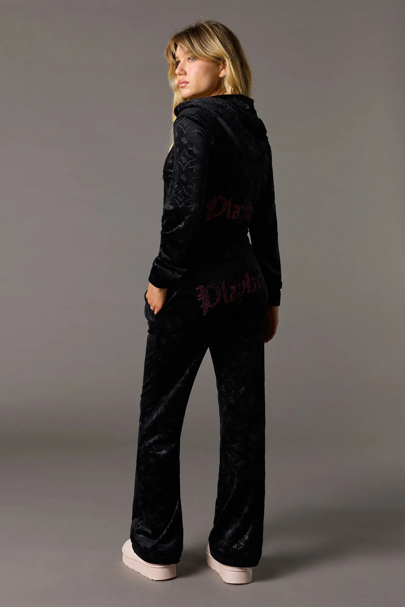 Pantalon d'entraînement avec motif Playboy embossé orné de pierres du Rhin sold by Urban Planet product image thumbnail 4