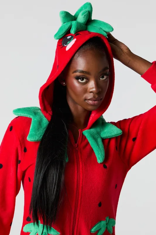 3D Strawberry Plush Onesie sold by Urban Planet