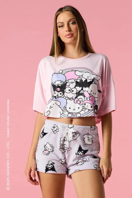 Ensemble pyjama avec t-shirt et short à imprimé Hello Kitty® and Friends sold by Urban Planet