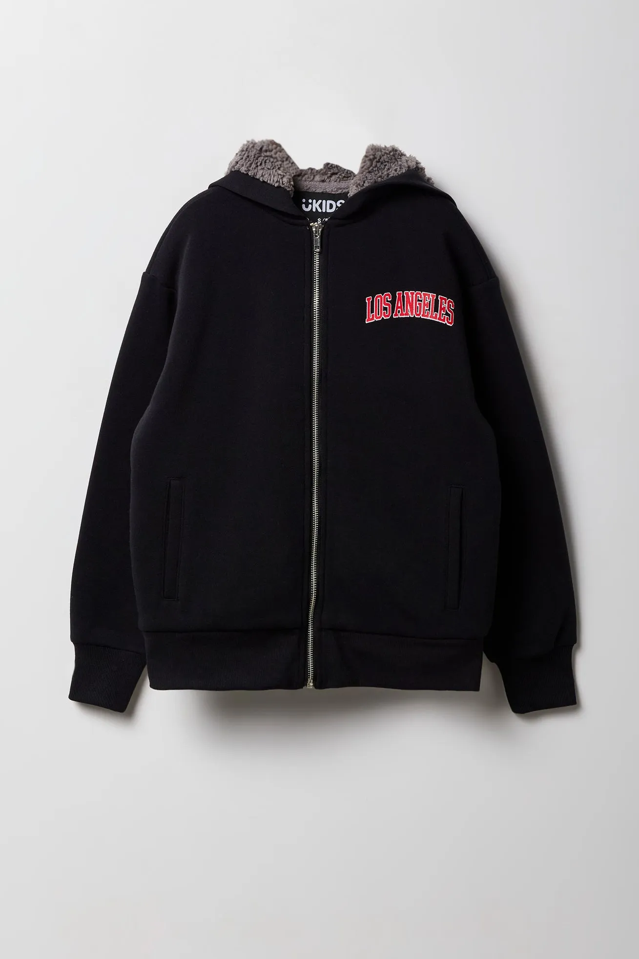 Haut à capuchon doublé de Sherpa avec fermeture à glissière pour enfant sold by Urban Planet