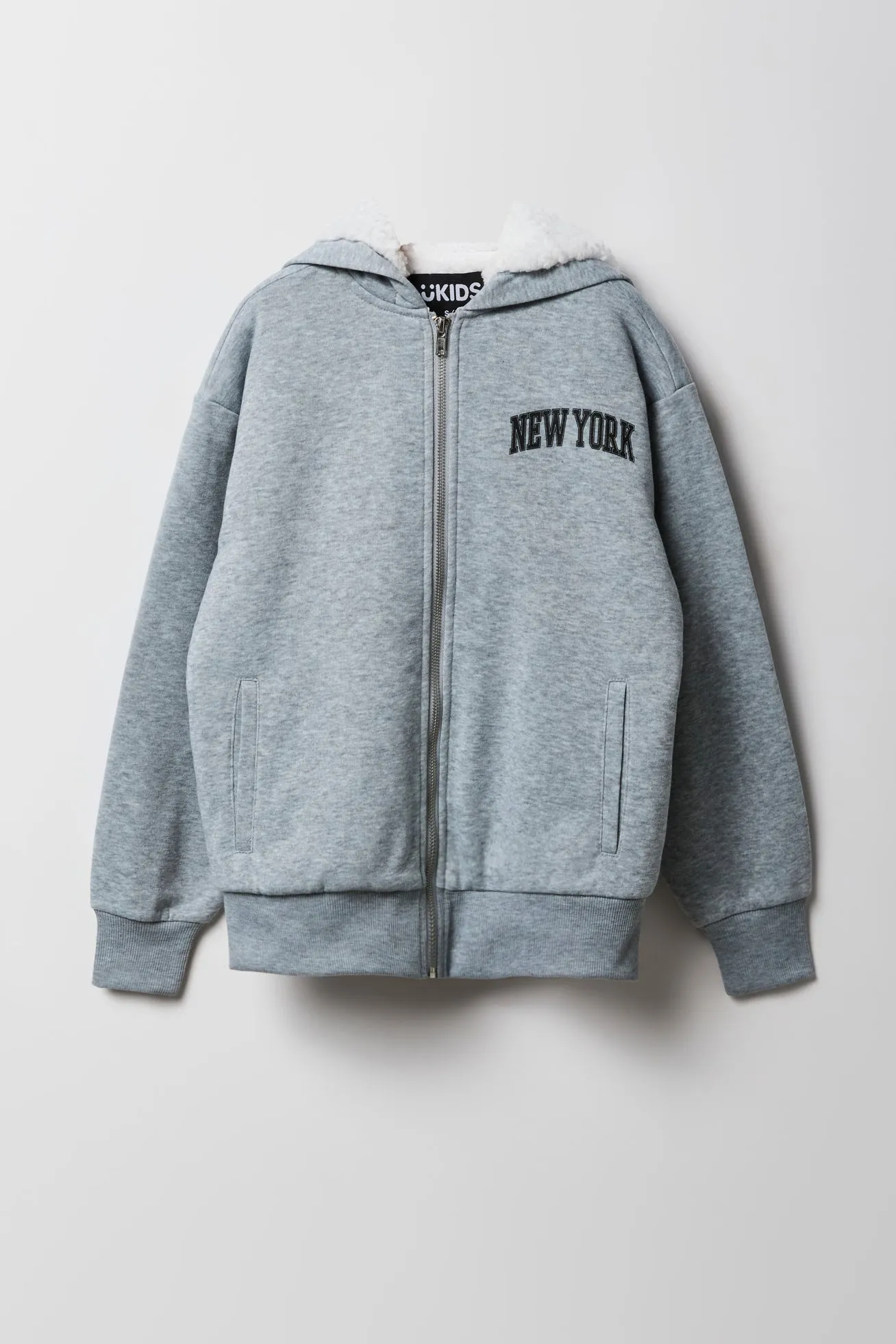 Haut à capuchon doublé de Sherpa avec fermeture à glissière pour enfant sold by Urban Planet product image thumbnail 3