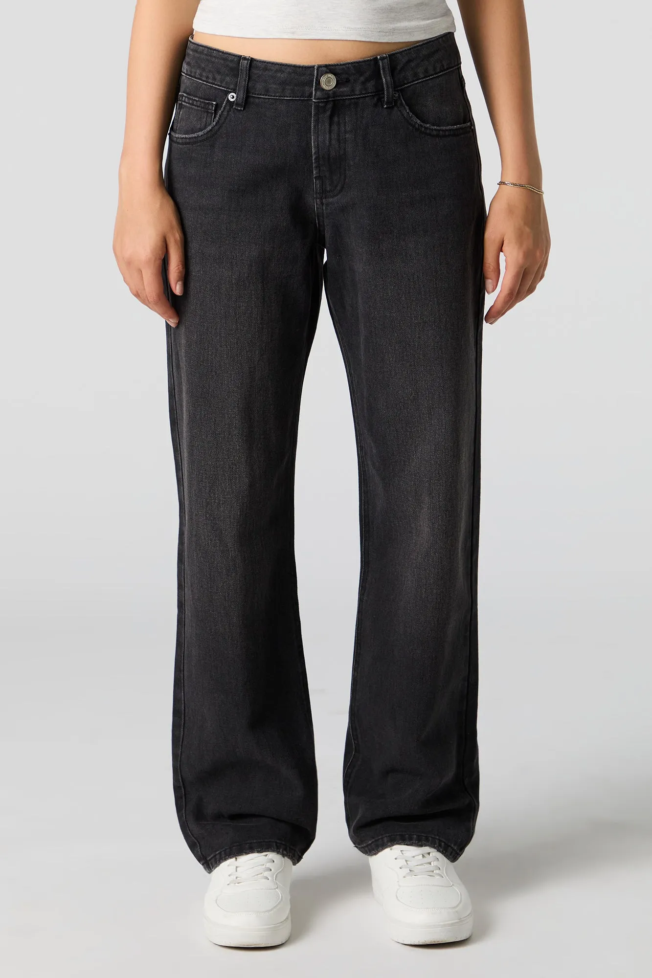 Black Low Rise Straight Jean sold by Urban Planet product image thumbnail 2