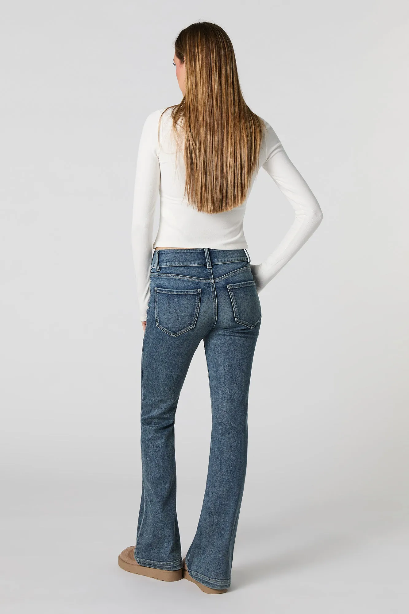 Low Rise Flare Vintage Dark Jean sold by Urban Planet product image thumbnail 3