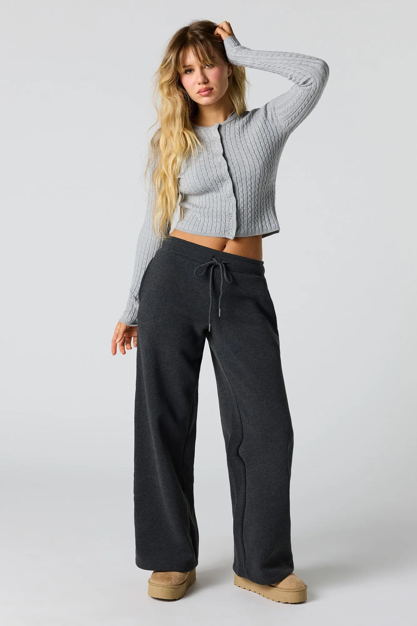 Wide Leg Fleece Sweatpant sold by Urban Planet