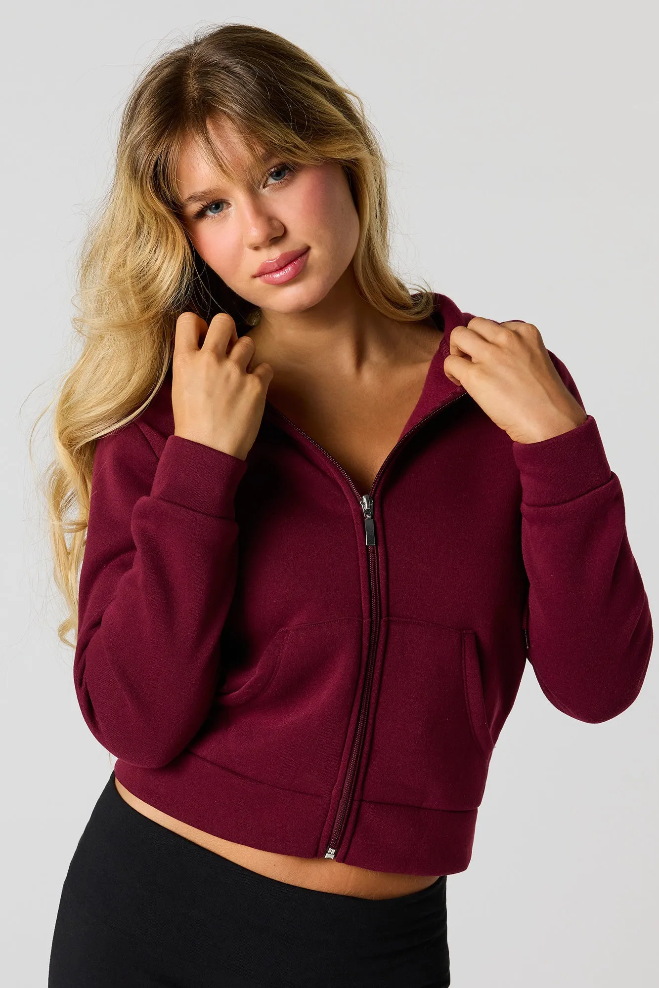 Fleece Zip-Up Hoodie sold by Urban Planet
