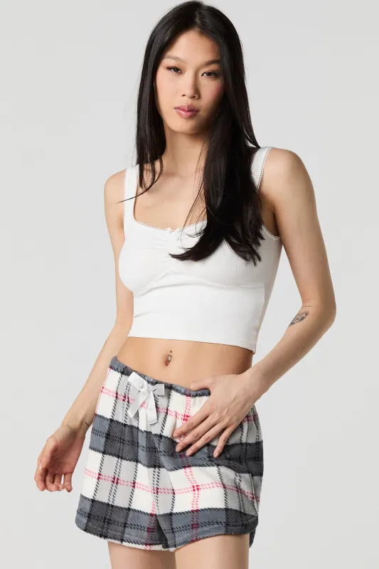 Printed Plush Pajama Short sold by Urban Planet