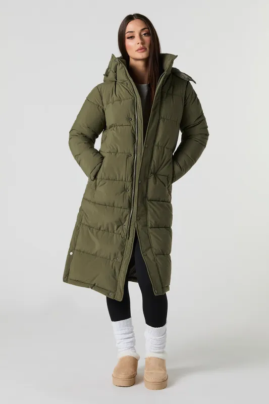 Hooded Longline Puffer Jacket sold by Urban Planet