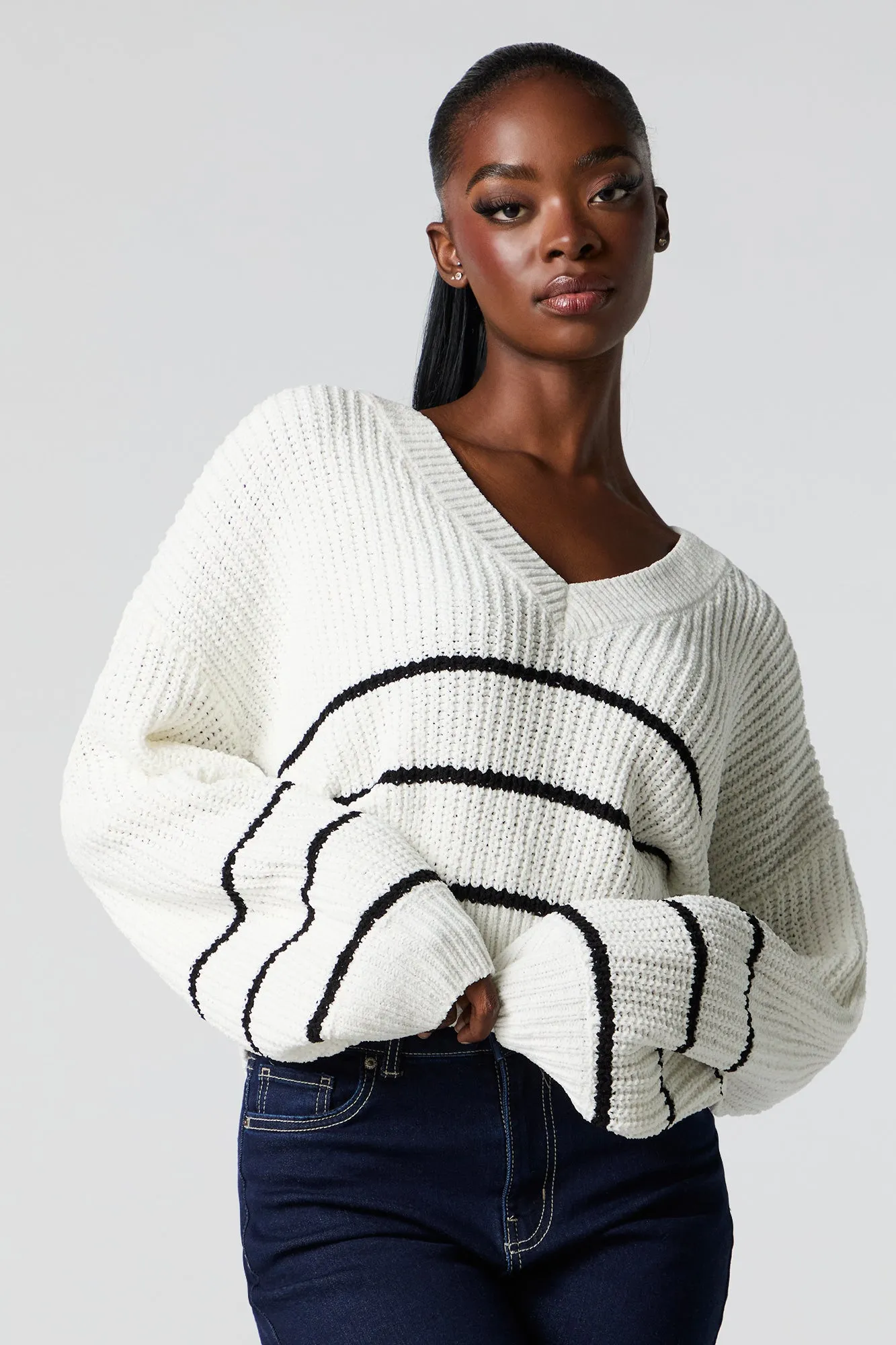 Chunky Knit Striped Sweater sold by Urban Planet product image thumbnail 4
