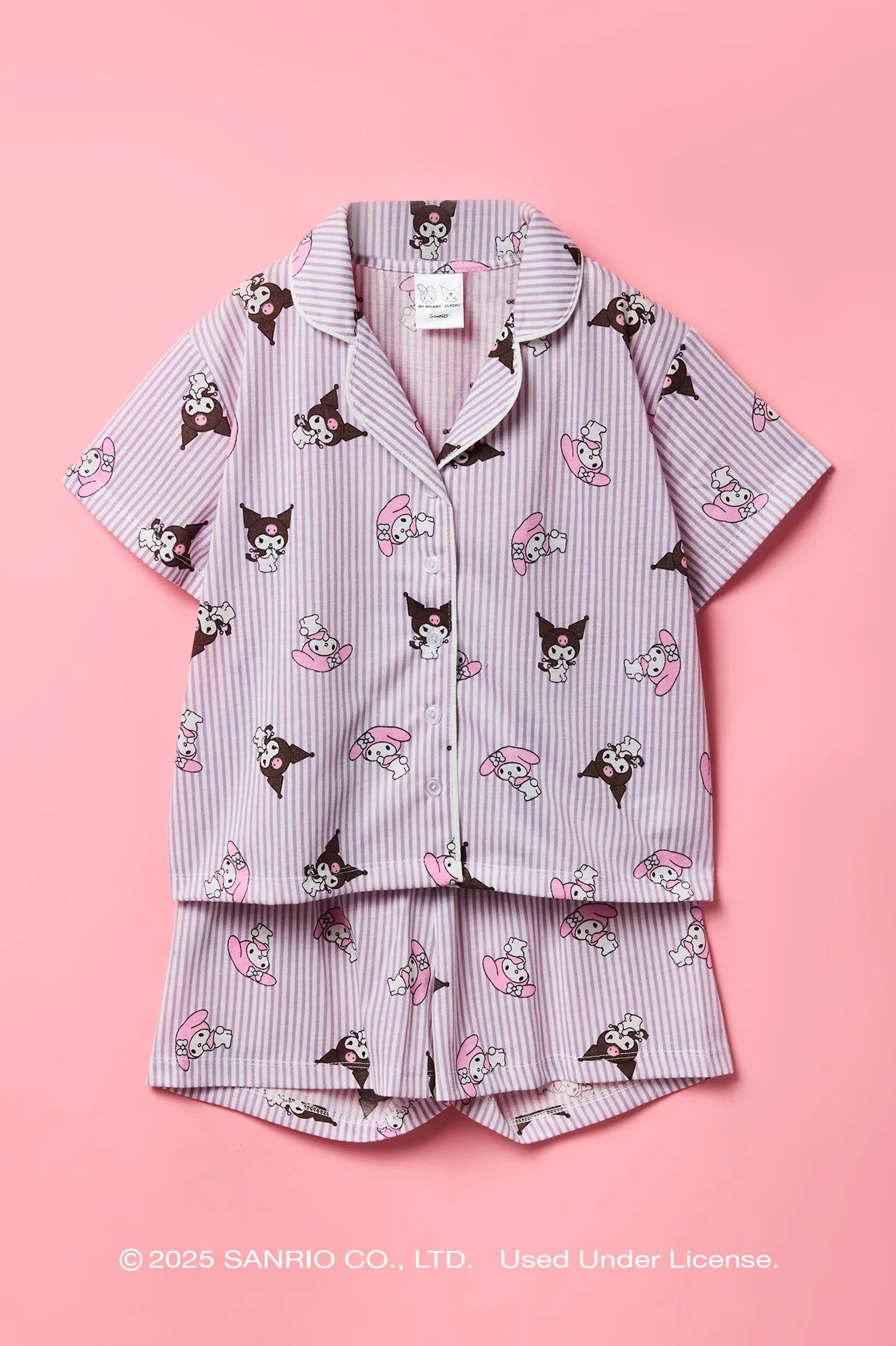 Kuromi™ & My Melody™ Girls Top & Short 2 Piece Pajama Set sold by Urban Planet