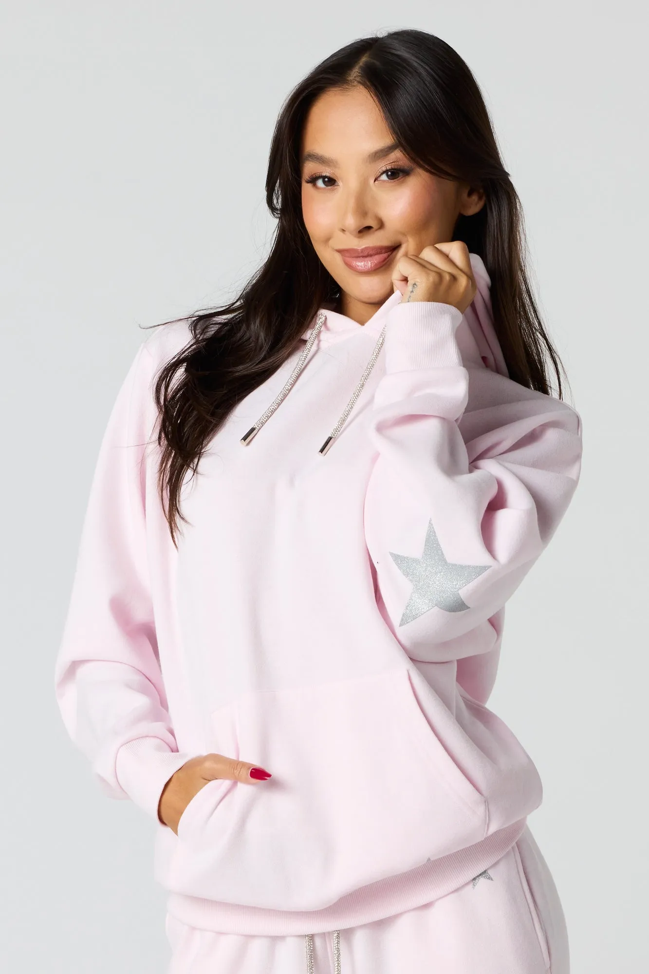 Oversized Star Graphic Fleece Hoodie sold by Urban Planet