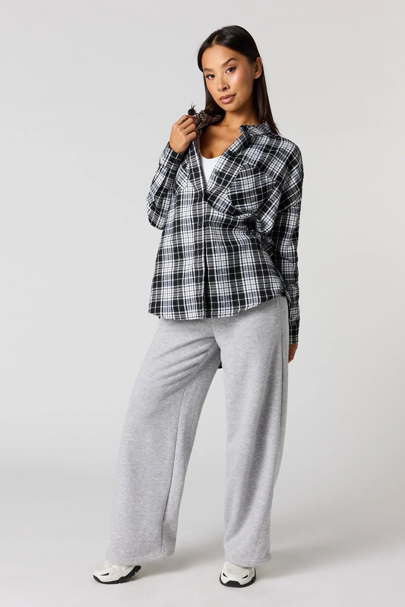 Plaid Flannel Button-Up Top sold by Urban Planet product image thumbnail 3