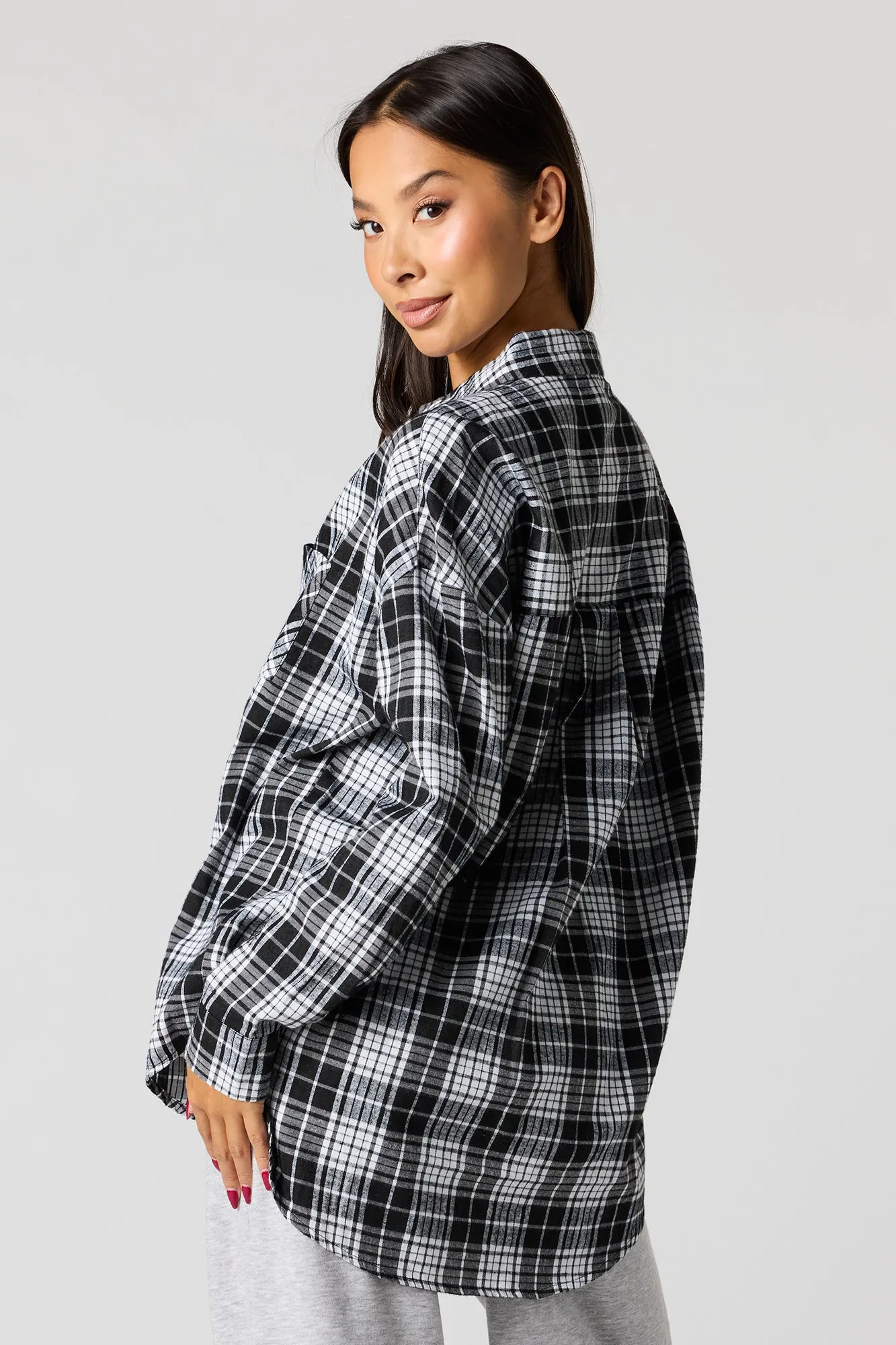 Plaid Flannel Button-Up Top sold by Urban Planet product image thumbnail 2