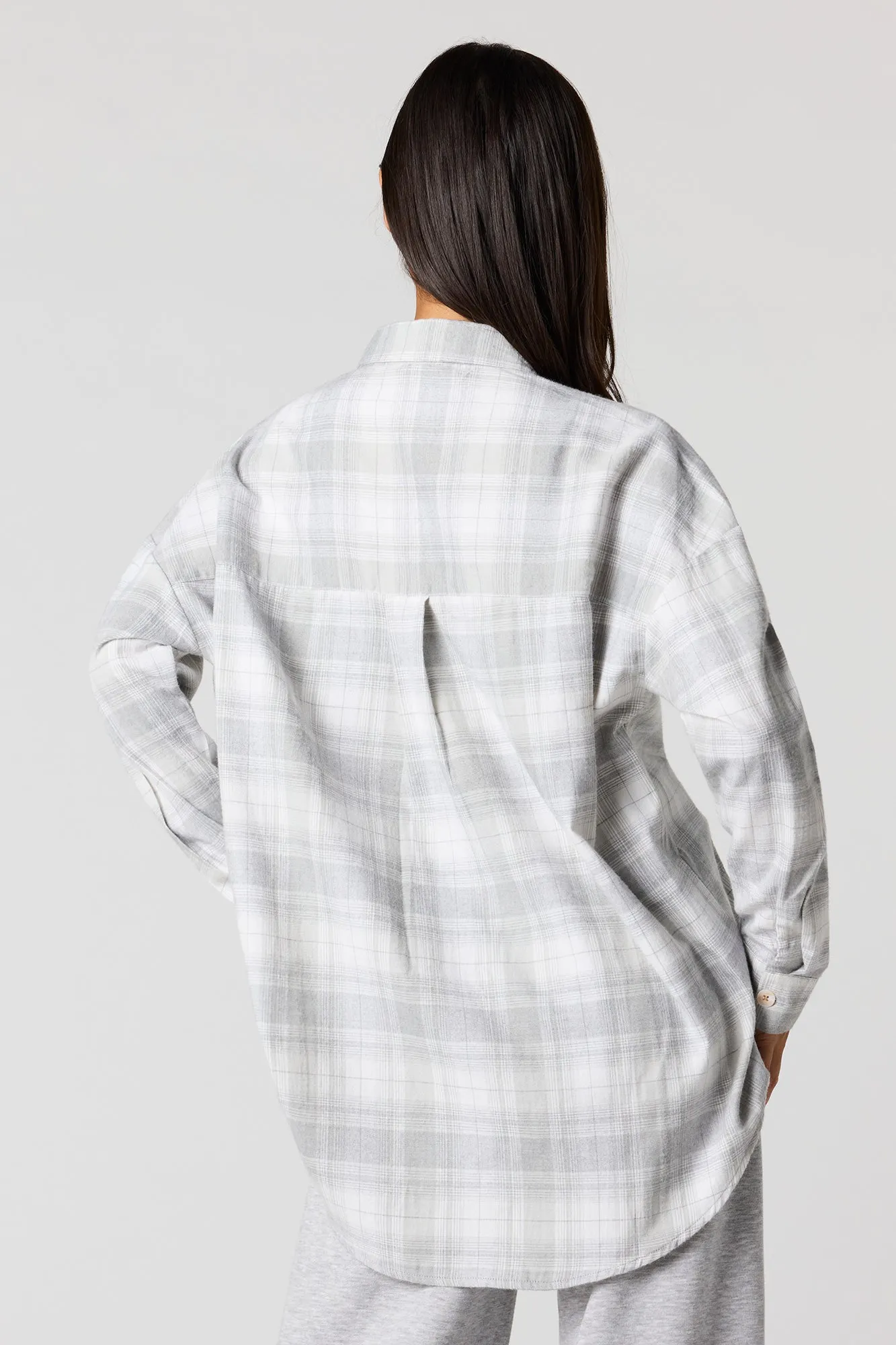 Plaid Flannel Button-Up Top sold by Urban Planet product image thumbnail 5