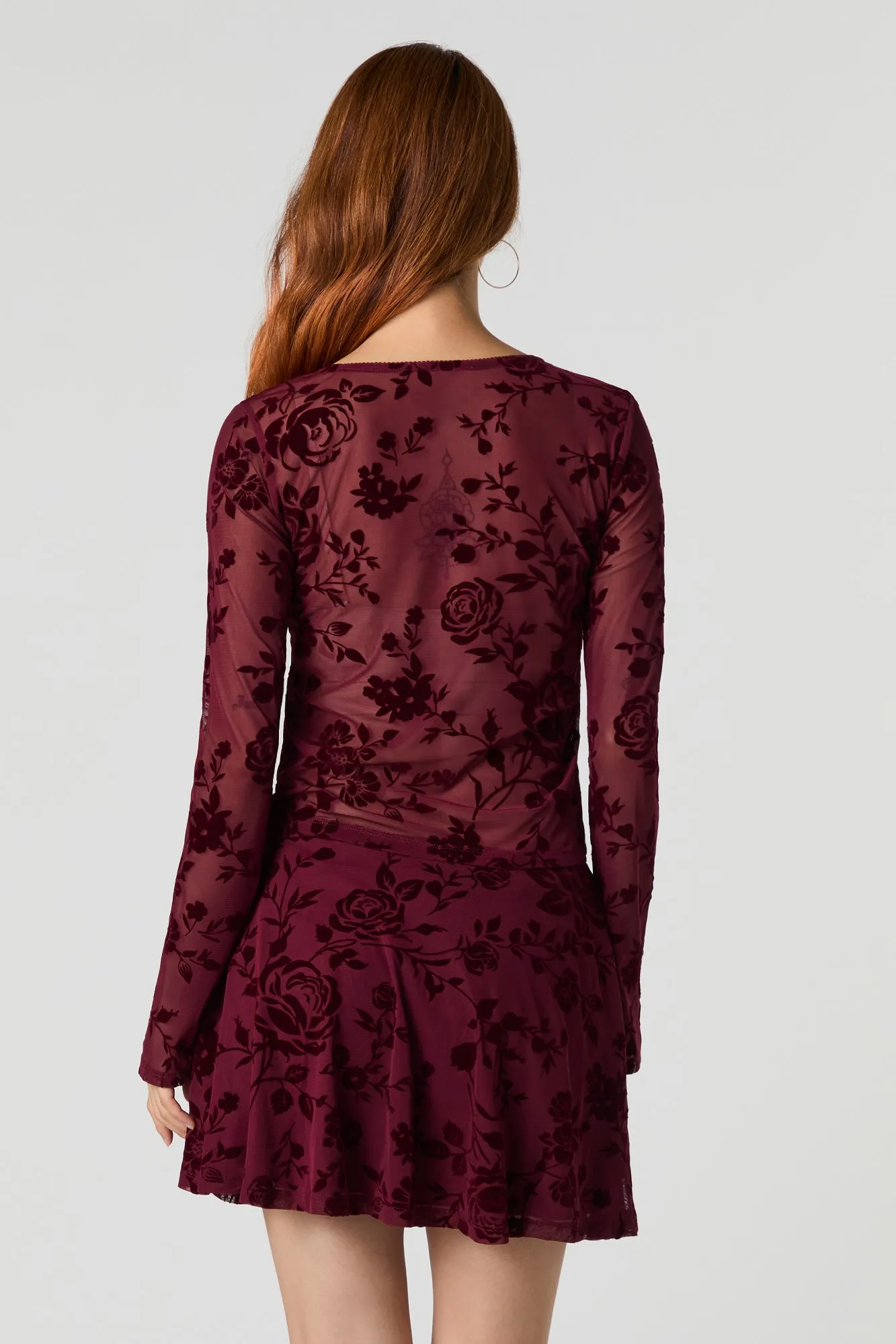 Mesh Floral Mini Skort sold by Urban Planet product image thumbnail 2