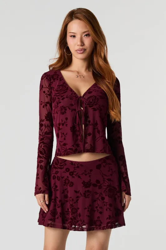 Mesh Floral Mini Skort sold by Urban Planet