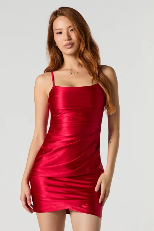 Satin Ruched Mini Dress sold by Urban Planet