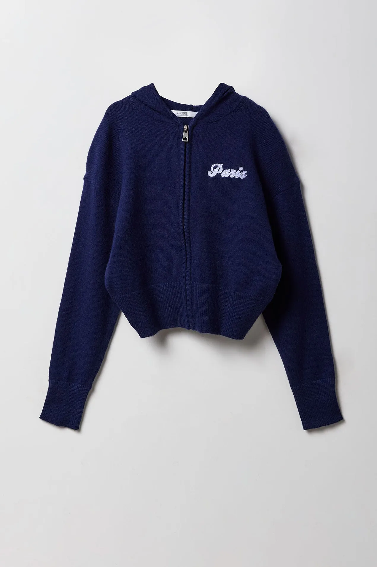 Girls Embroidered Zip-Up Sweater Hoodie sold by Urban Planet product image thumbnail 5