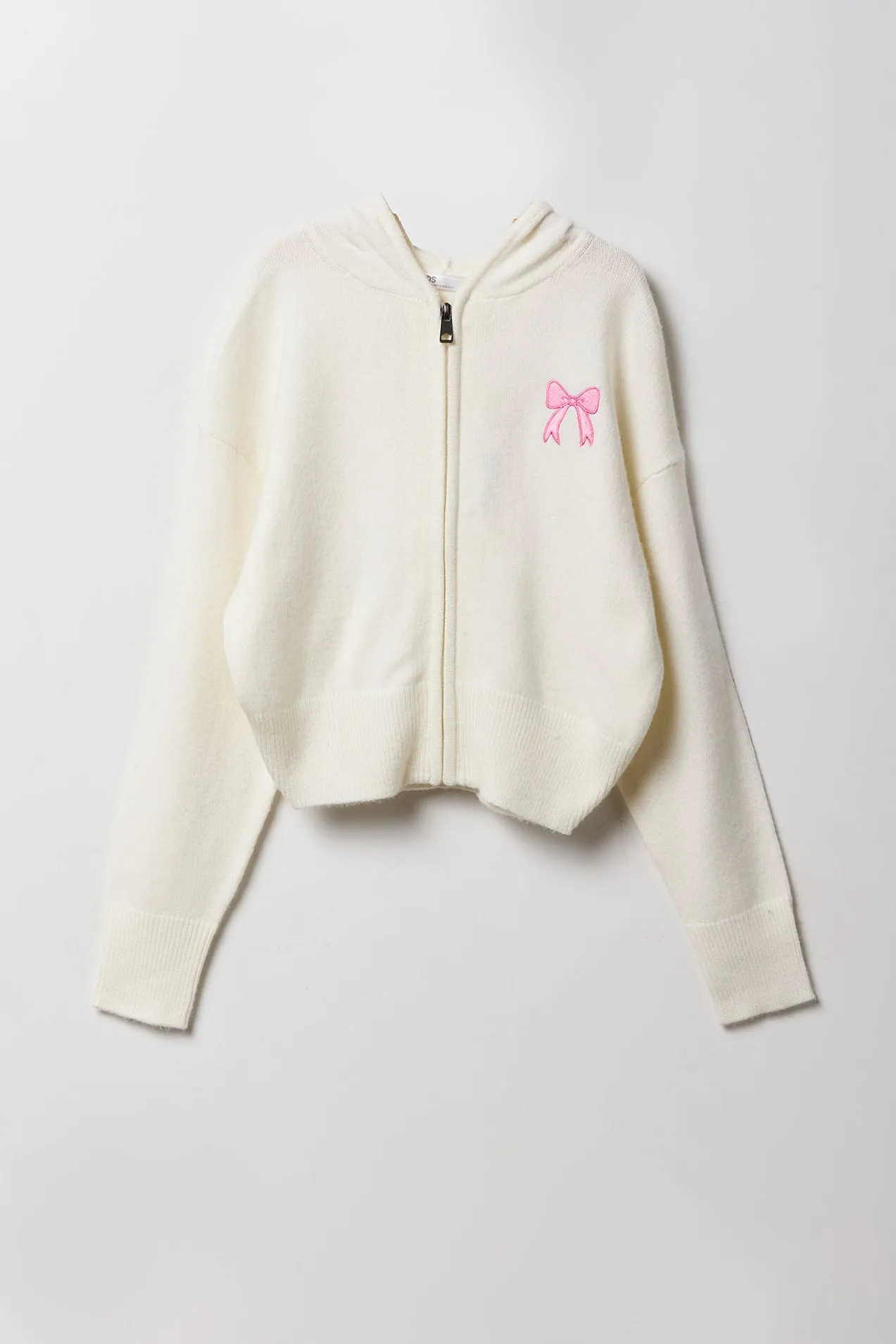 Girls Embroidered Zip-Up Sweater Hoodie sold by Urban Planet product image thumbnail 3