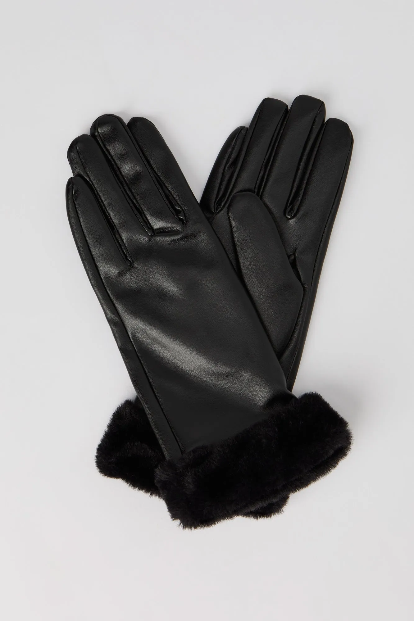 Fur Trim Faux-Leather Gloves sold by Urban Planet product image thumbnail 2