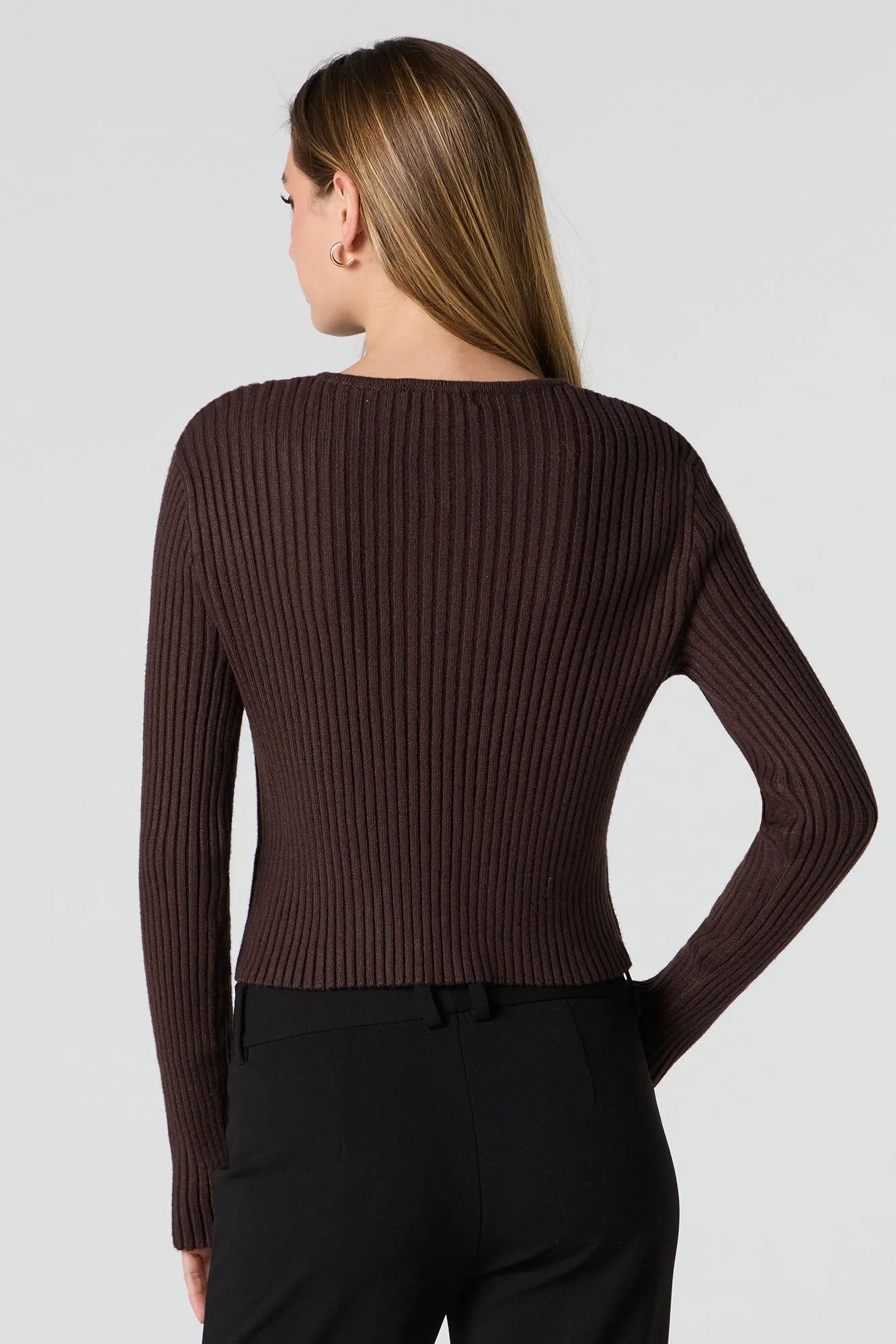 Ribbed Fly-Away Knit Cardigan sold by Urban Planet product image thumbnail 2