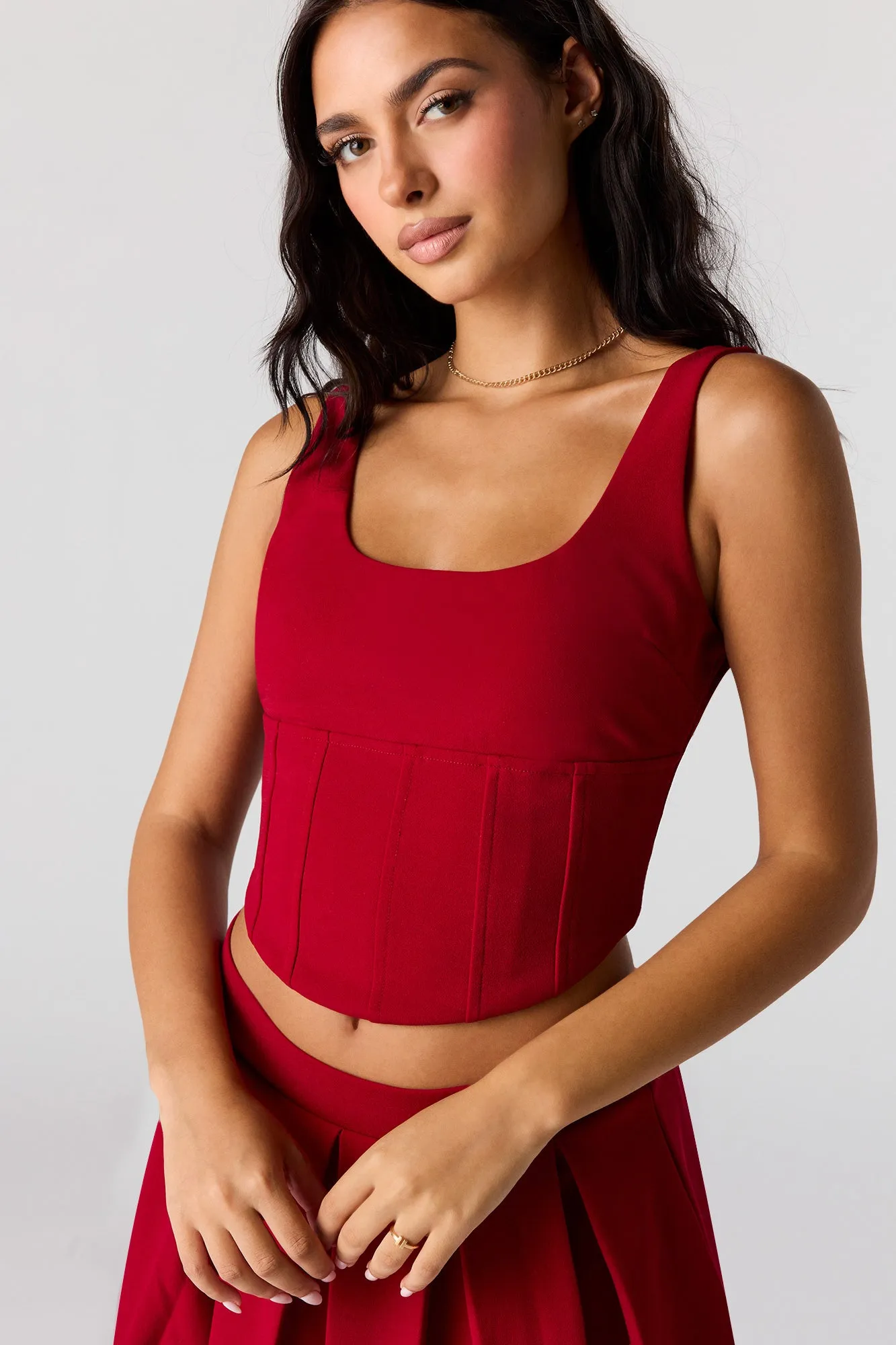 Cropped Corset Tank sold by Urban Planet
