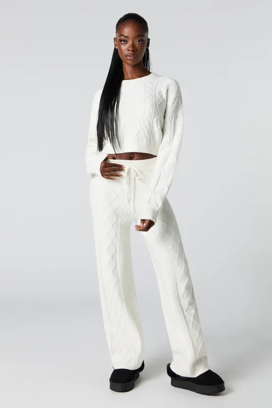 Cable Knit Wide Leg Pant sold by Urban Planet