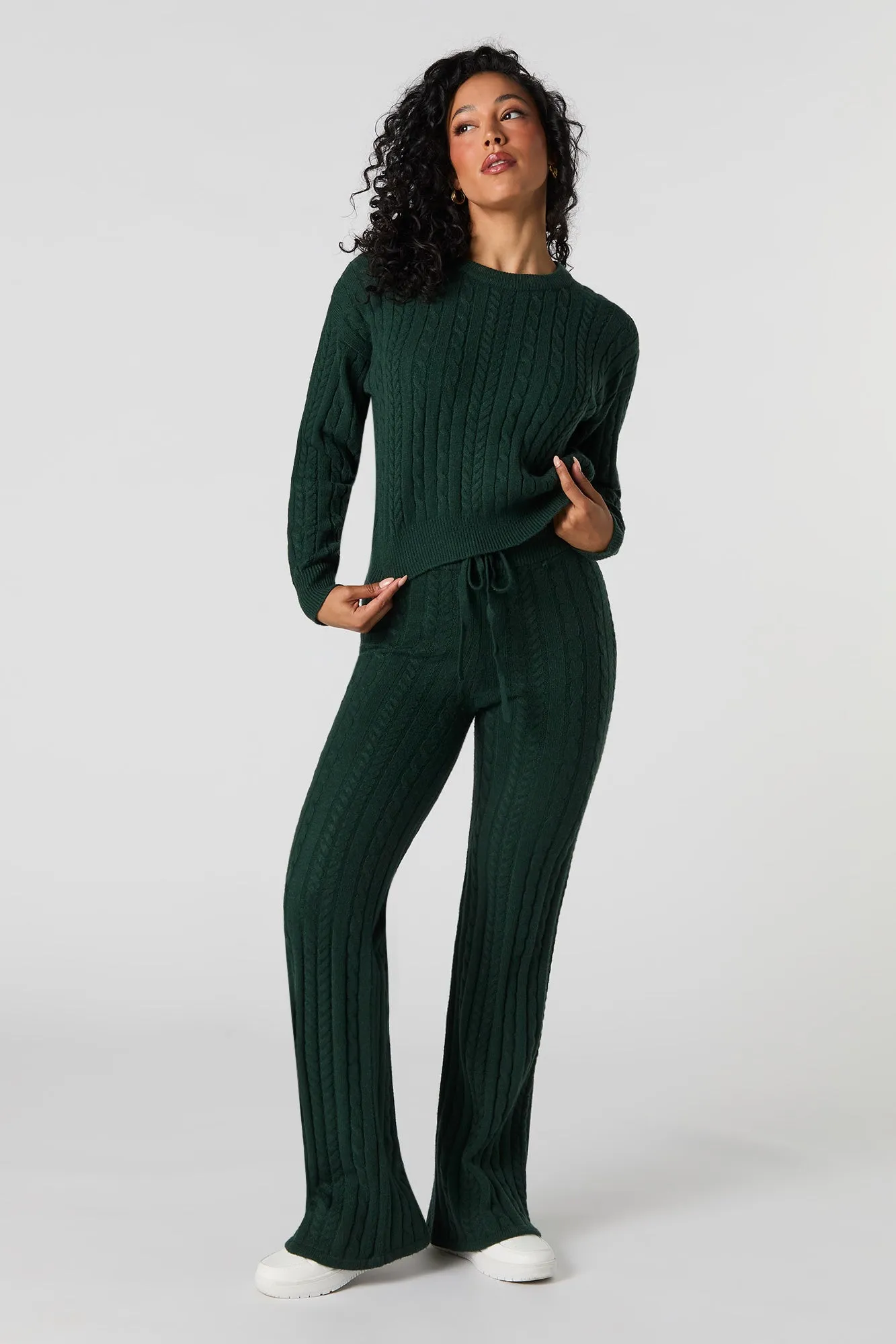 Cable Knit Wide Leg Pant sold by Urban Planet