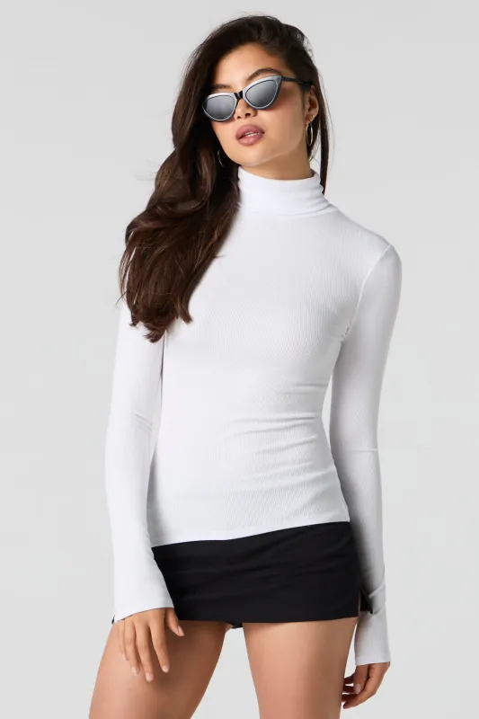 Ribbed Turtleneck Long Sleeve Top sold by Urban Planet
