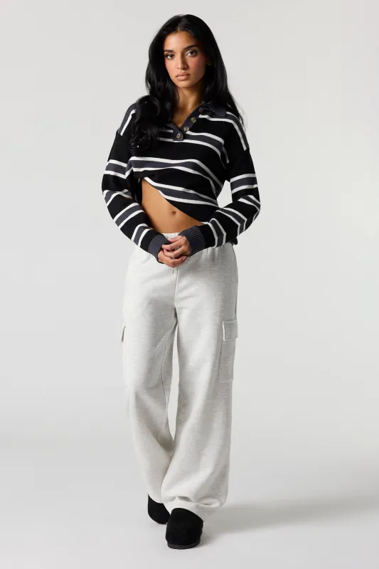 Fleece Wide Leg Cargo Sweatpant sold by Urban Planet